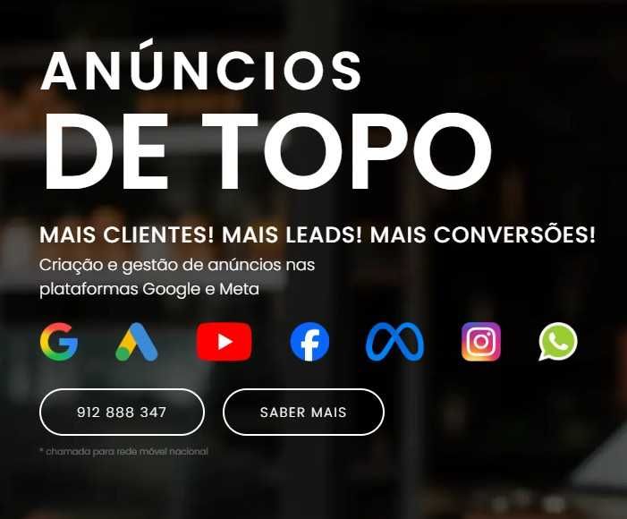 Anúncios de Topo: Gestão de Publicidade no Google e nas Redes Sociais
