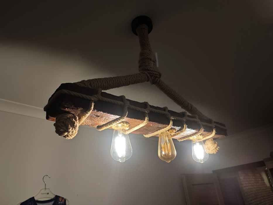 Lampa retro ze sznura 3 żarówki