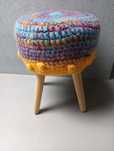 Zara Home stołek taboret wełna etno Boho  pompony