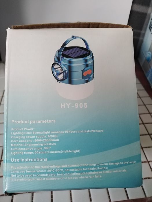 Лампа фонарь 25Вт заряд солнце+ usb