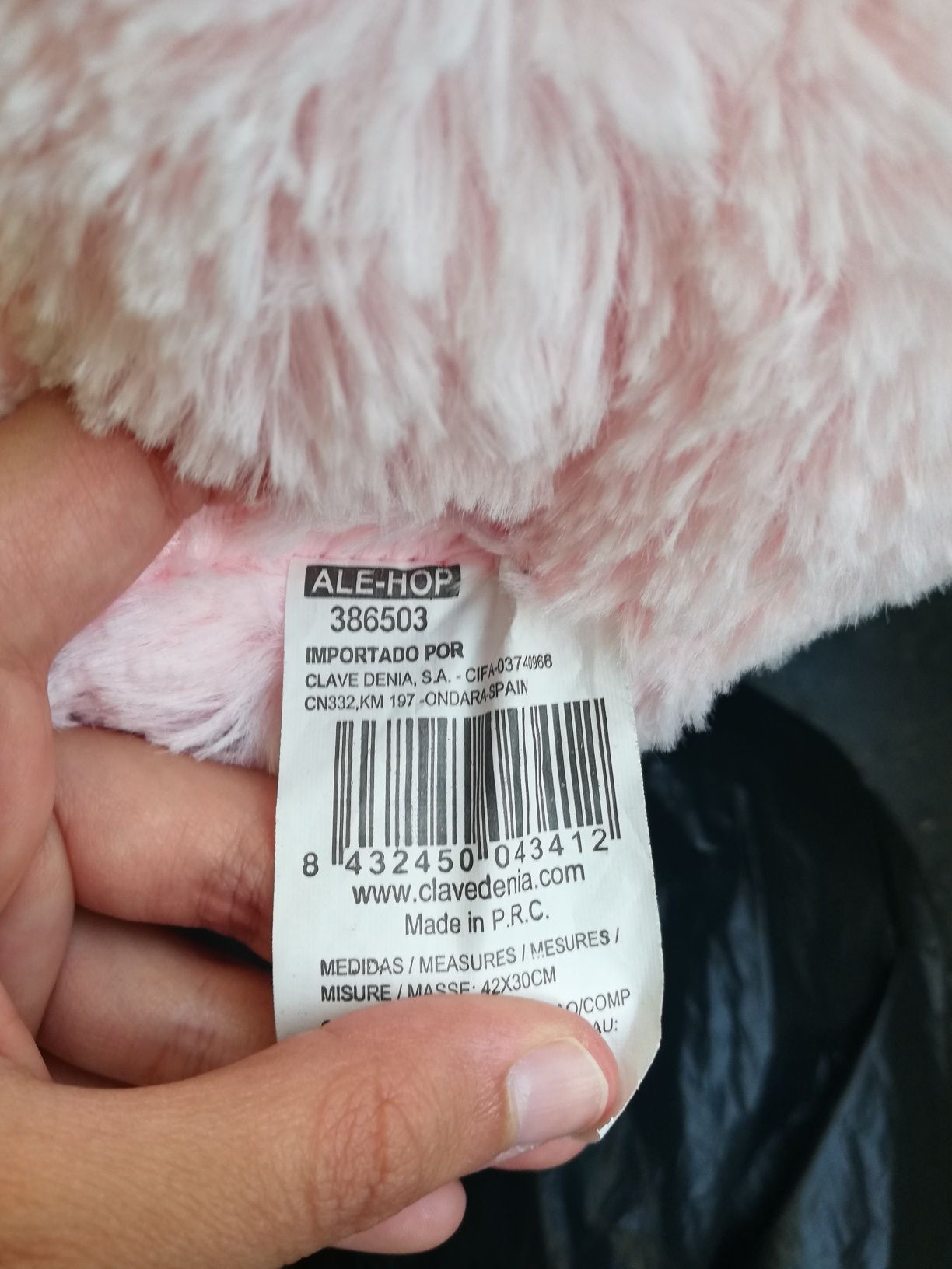 Peluche pantufa gato rosa