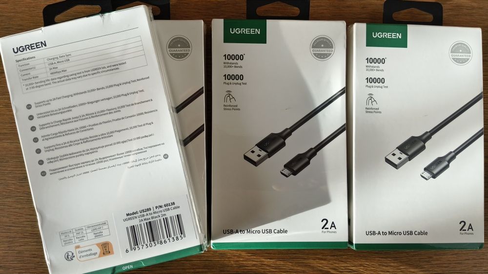 Кабель Type-C, Rocoren 60w, 100w, Кабелі UGREEN, USB, Micro-USB/Type C