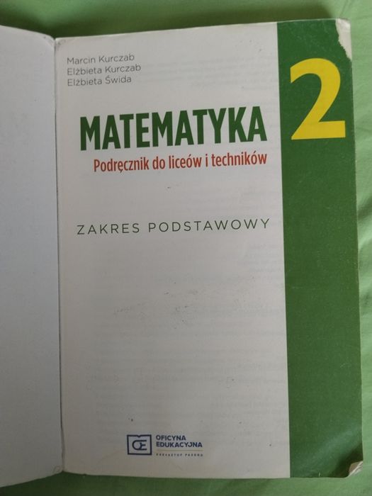 Matematyka 2 oficyna edukacyjna kruczab podręcznik liceum technikum
