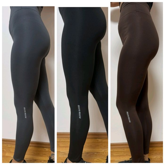 Зимові лосіни MIU MIU, з ефектом утяжки, на флісі, люкс, Туреччинна***