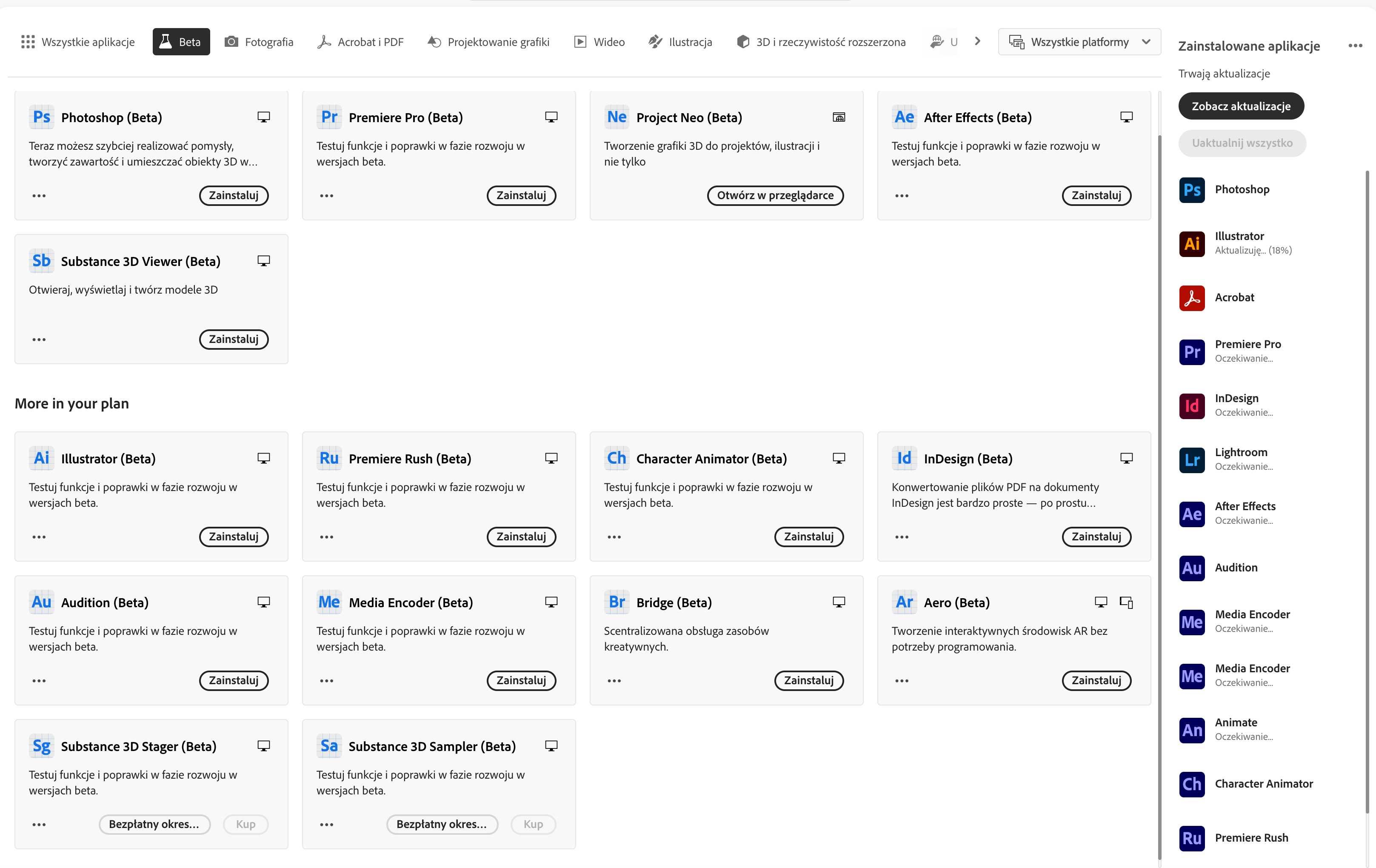 Adobe Creative Cloud All Apps MULTI Win/Mac – licencja 12 miesięcy
