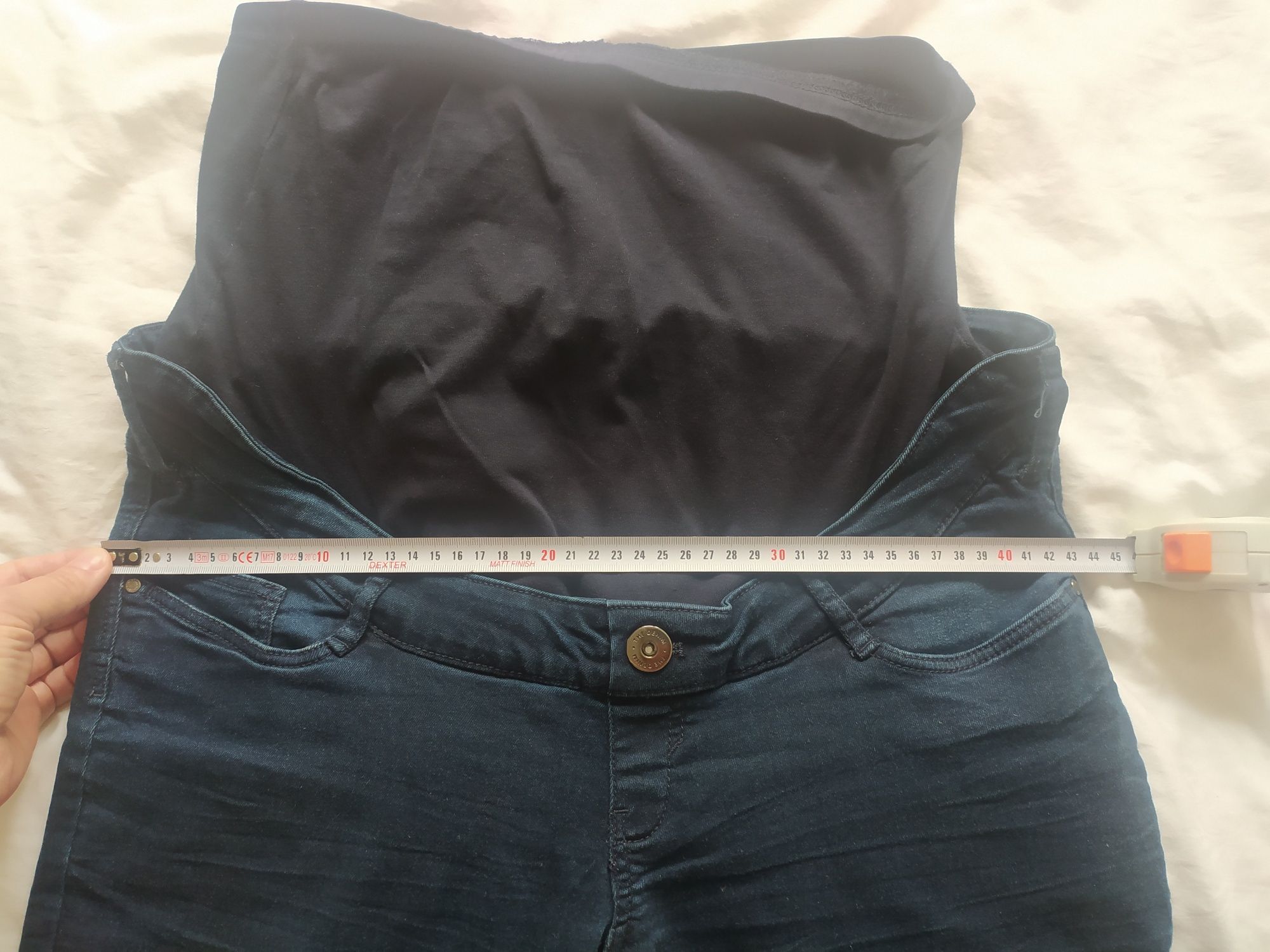 Spodnie jeansy ciążowe rozm M granatowe