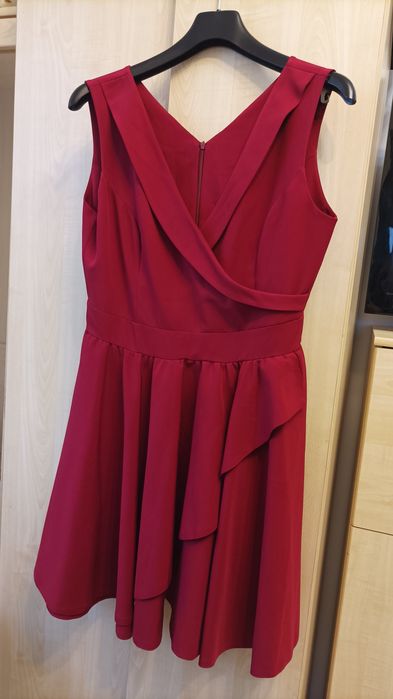 Sukienka czerwona bordowa rozkloszowana rozmiar 40