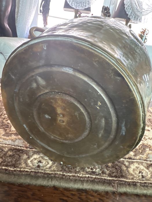 Stara mosięzna doniczka donica odsłonka na doniczke handmade