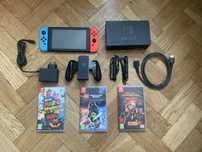 Nintendo Switch + 3 gry Caly zestaw