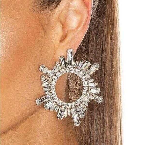 Kolczyki Ozdobne Duże Eleganckie Imprezowe Srebrne kod 2543