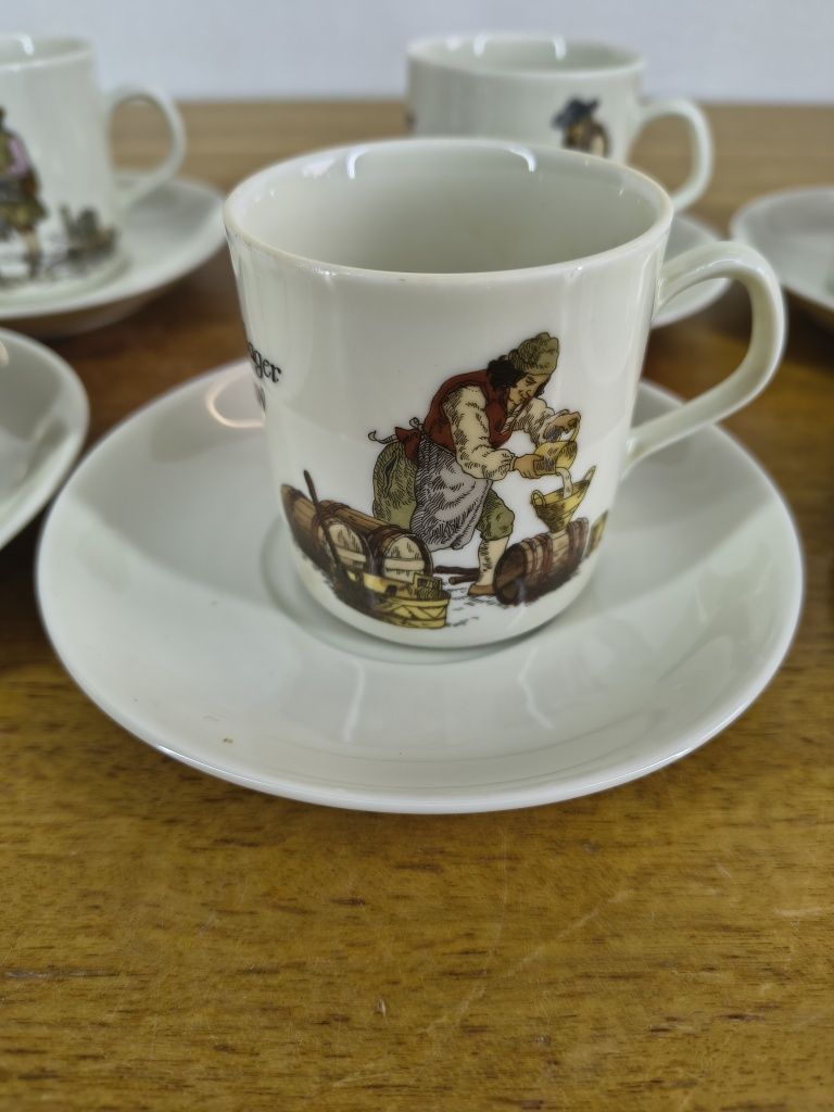 Zestaw 6 porcelanowych filiżanek z podstawkami – Mitterteich Porzellan