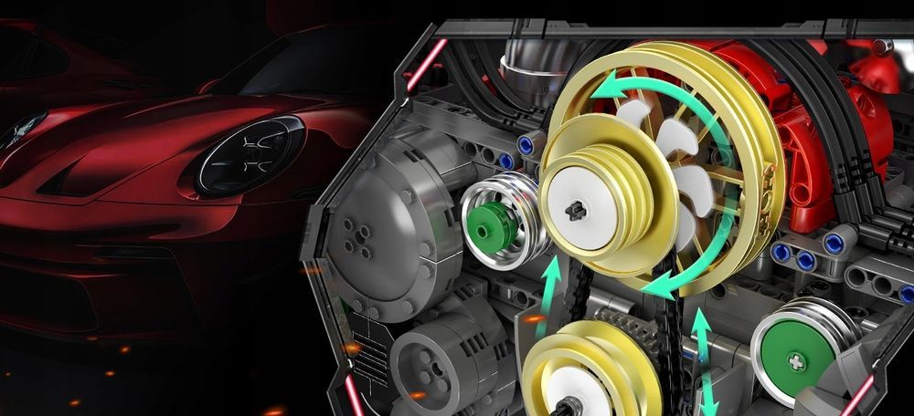 Klocki 2375 el. Flat-six boxer silnik konstrukcja Mould King 10181