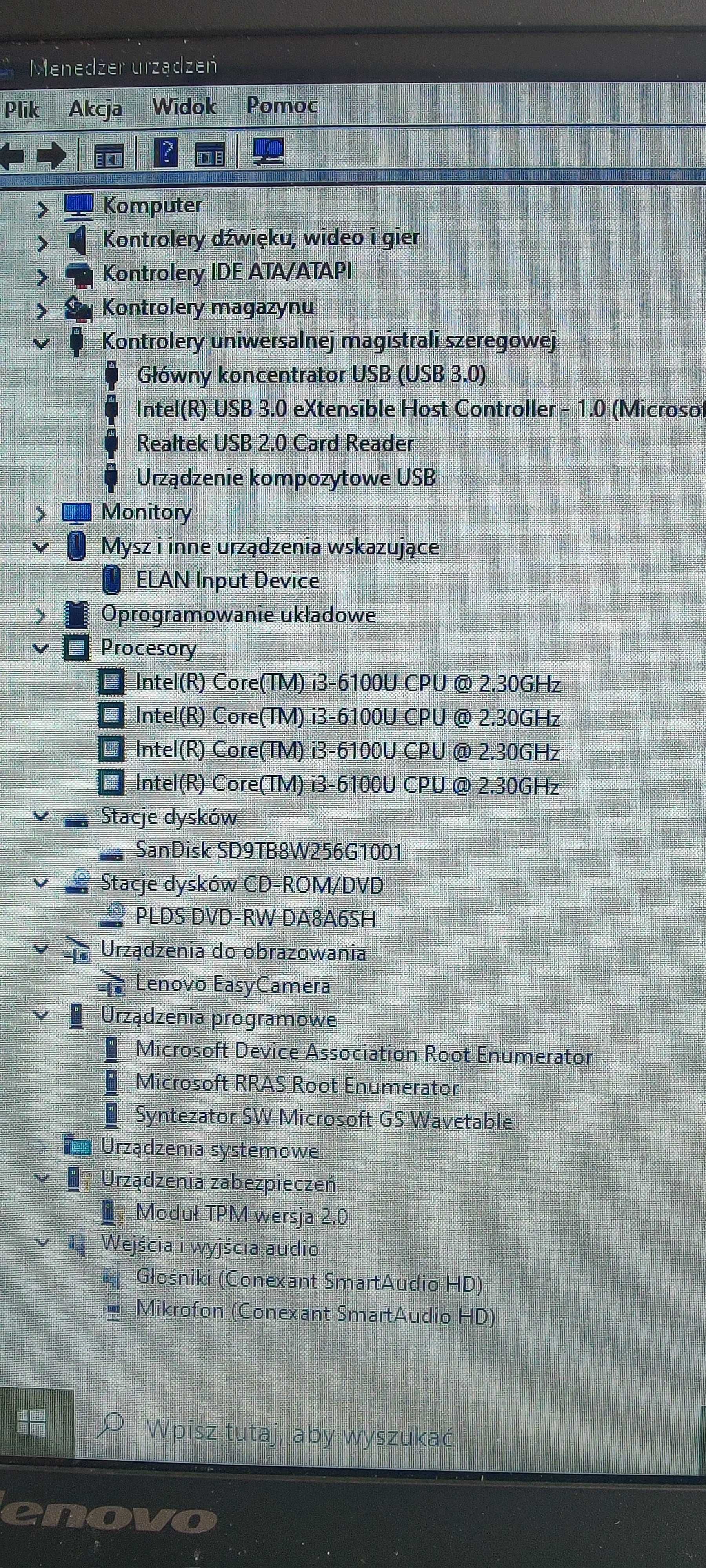 Lenovo Ideapad -15,6 cala -Core i3 4x2,30GHz -8GB Ram -256GB SSD Win11
