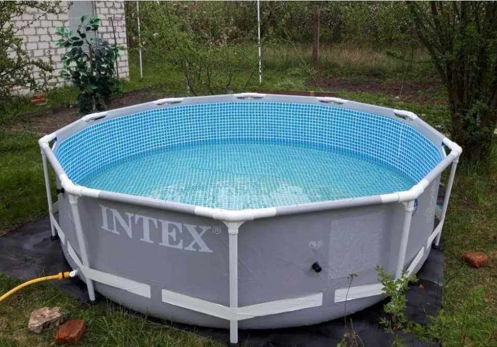 Каркасний басейн Intex Каркасный бассейн 366×99 + Фильтр насос Серый