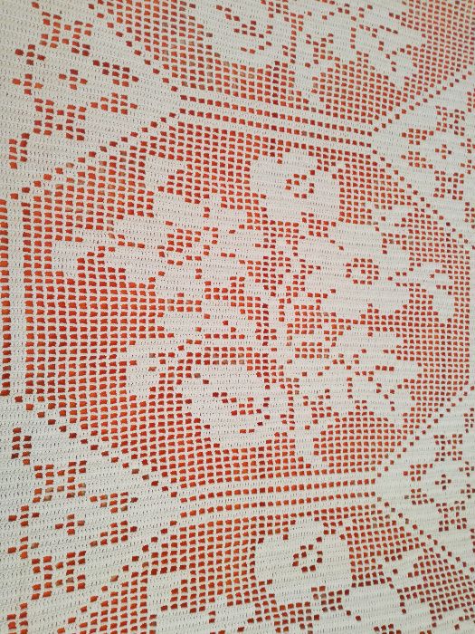 Colcha em Crochet para Cama de Corpo e Meio + 2 Almofadas