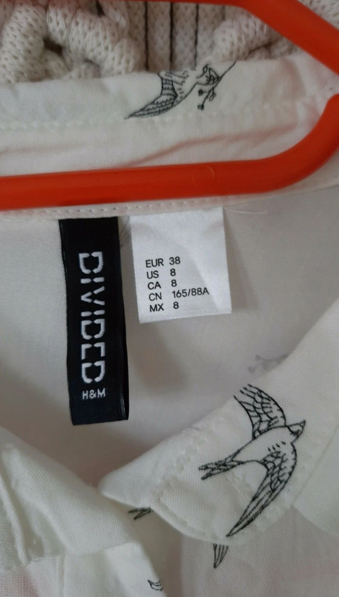 H&M koszula wiskozowa w jaskółki M/38 ecru