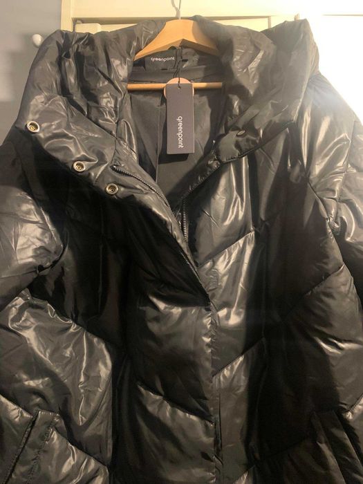 GREENPOINT nowa kurtka płaszcz pikowany oversize kaptur duża