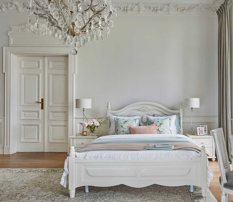 Stylowe białe łóżko 160 x 200 cm, outlet, %, okazja!