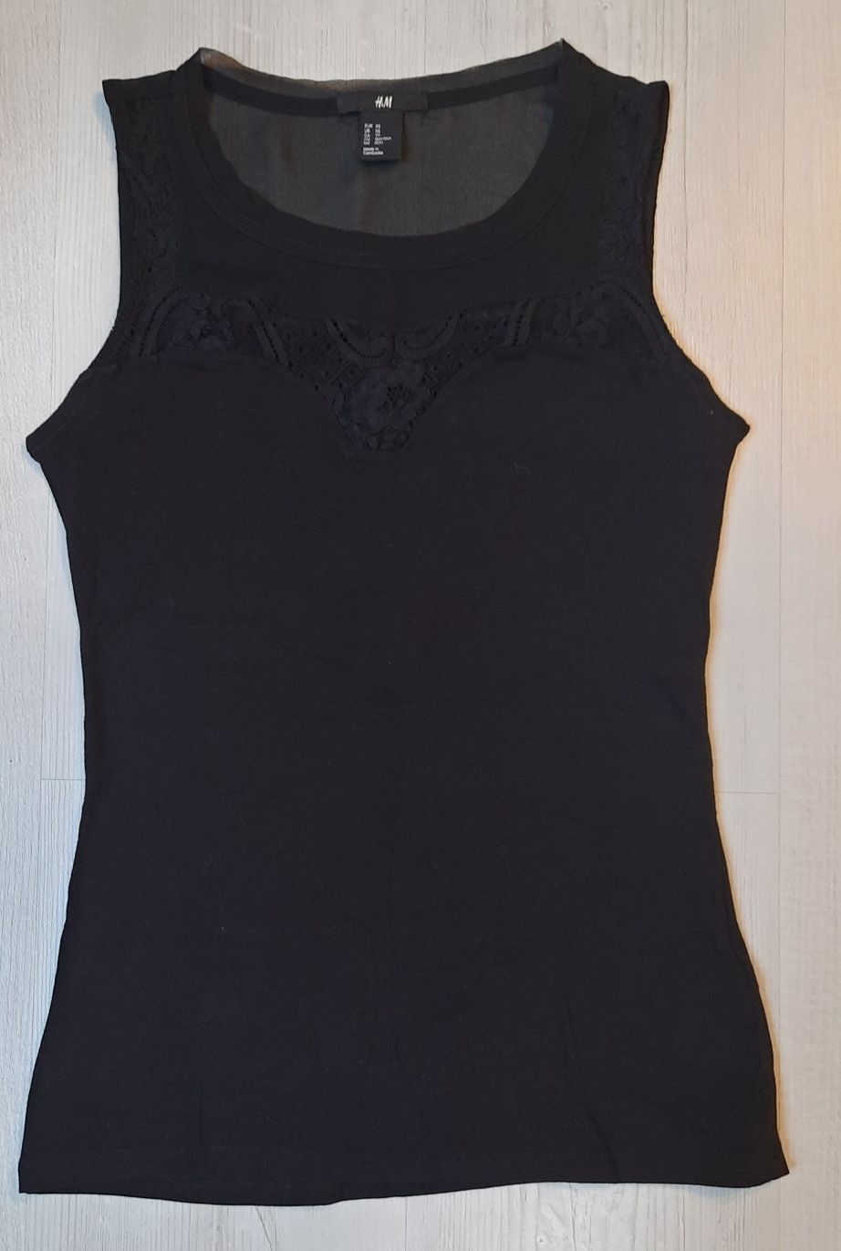 Bawelniana koszulka bez rękawów z tiulem H&M