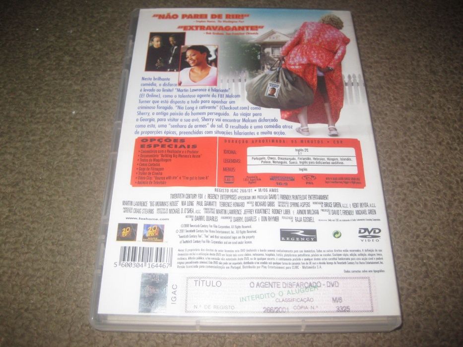 DVD "O Agente Disfarçado" com Martin Lawrence