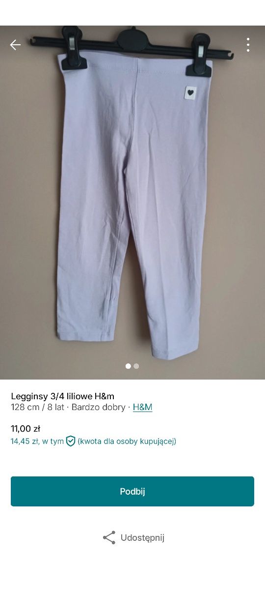 Legginsy H&M stan bardzo dobry