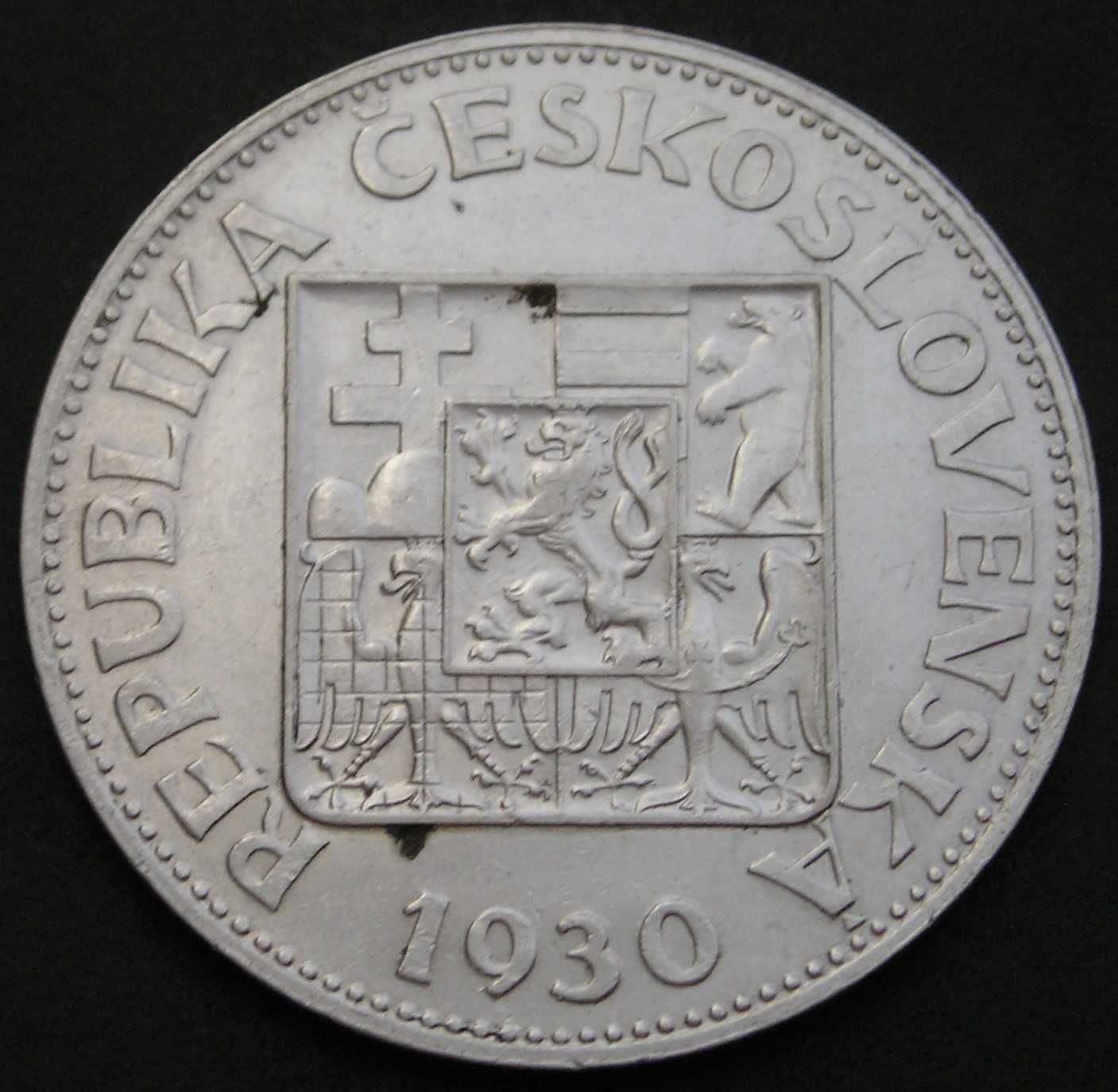 Czechosłowacja 10 koron 1930 - srebro