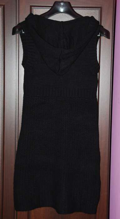 Czarna sukienka/tunika dzianinowa, rozmiar uniwersalny, Długi sweter