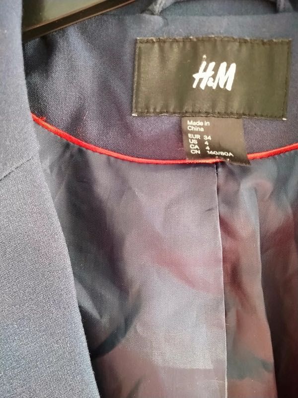 żakiet damski granatowy H&M rozmiar 34