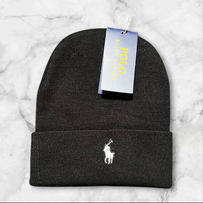 Polo Ralph Lauren – Czapka Beanie, czarna, Nowa z Metką