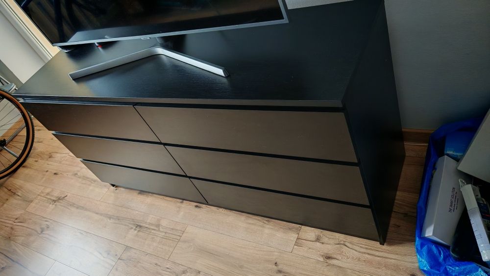 Komoda 161 x 80 x 48 czarne drewno