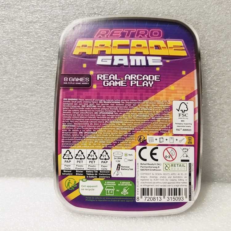 Consola mini retro arcade game com 8 jogos