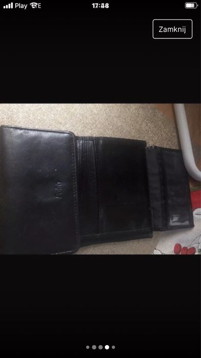 Czarny portfel danski Patra ze skóry średni.