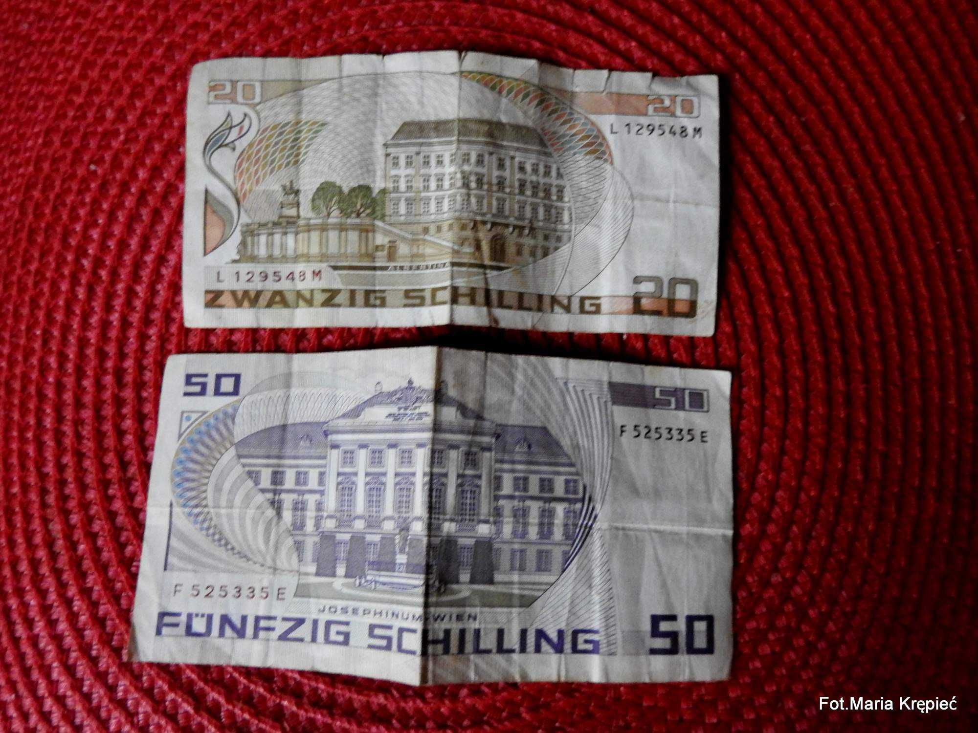 Banknoty- schilling austriacki.