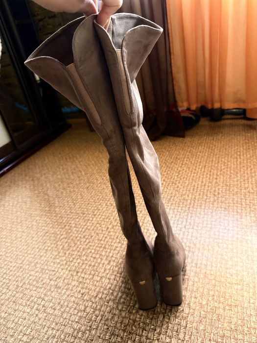 Ботфорди на каблуку бренду lino marano (осінь)