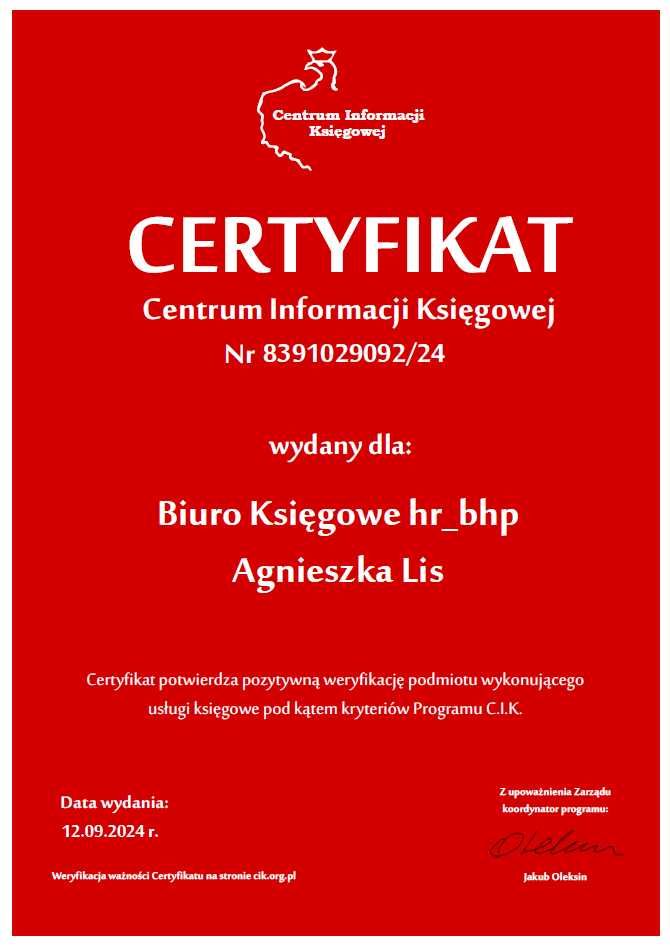 Biuro Księgowe hr_bhp Agnieszka Lis