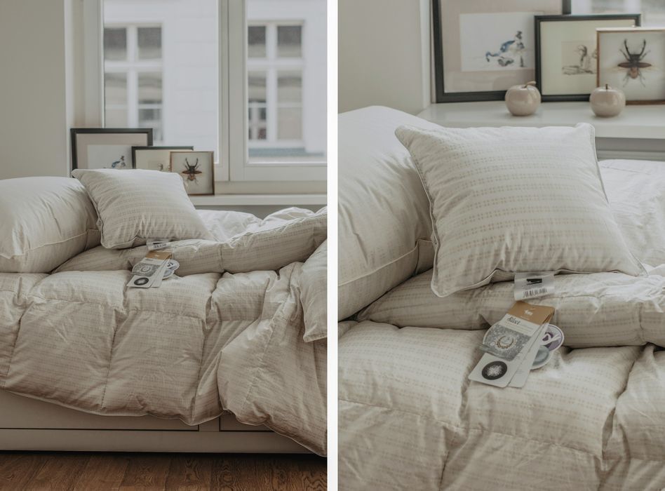 Kołdra AMZ SILVER PRESTIGE letnia, puch 100% 200x200cm Srebrzysty krem