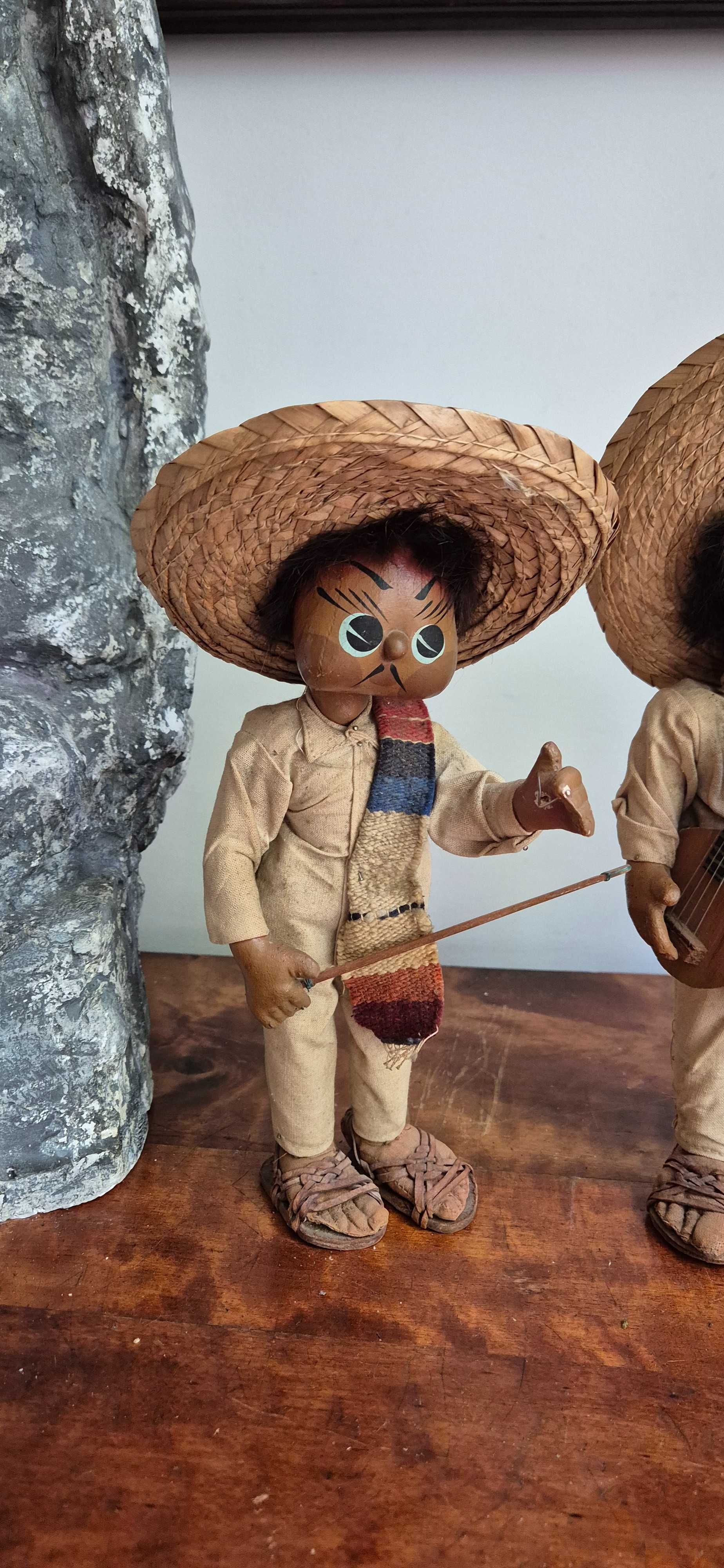 Kolekcjonerskie stare lalki paper mache Meksyk zabytek unikat dekor