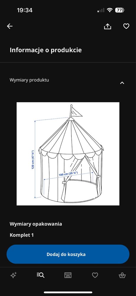 Namiot dzieciecy ikea cirkustalt plus tunel