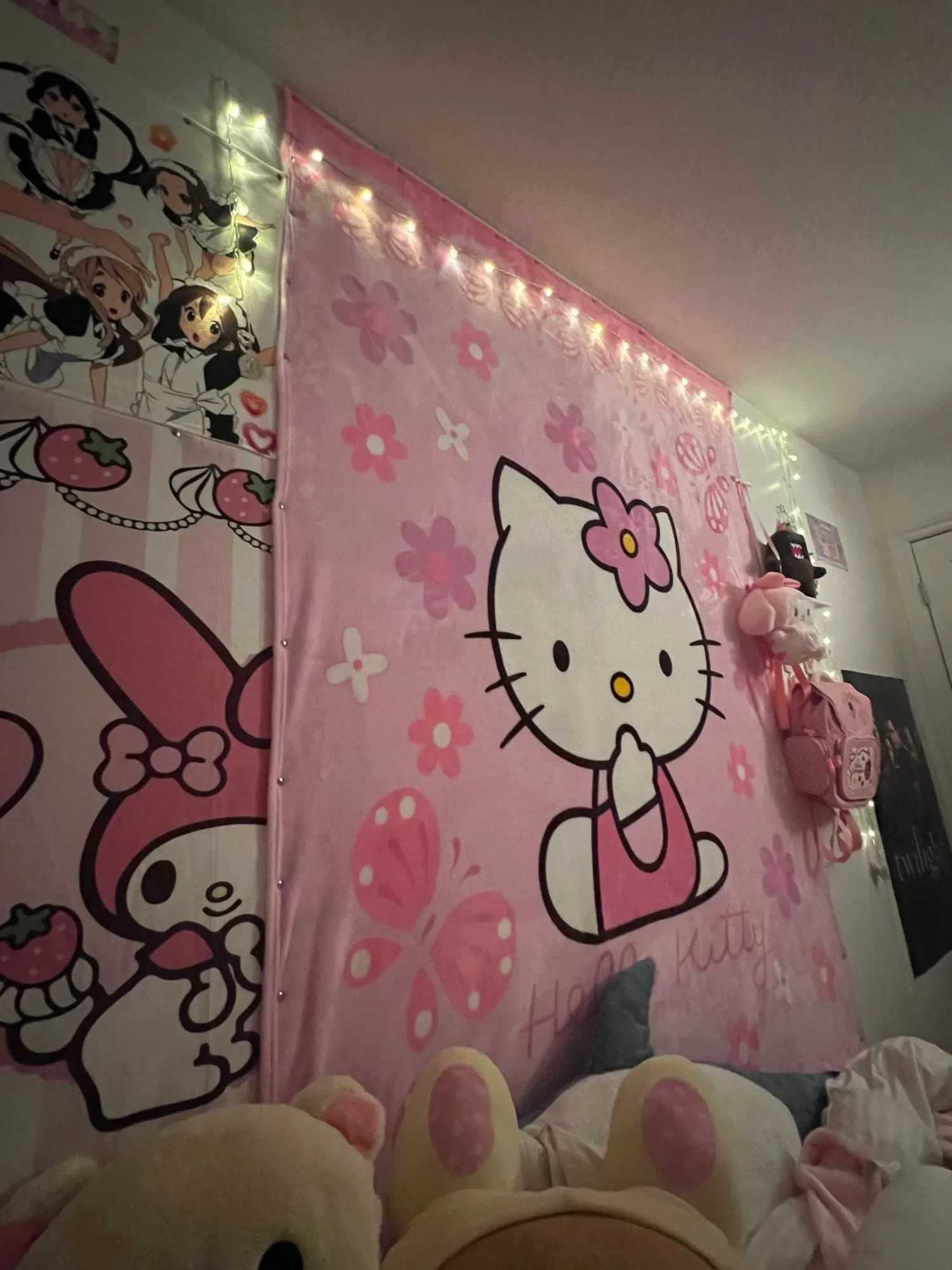 Ultra miękki kocyk ze wzorem Hello Kitty 150x200