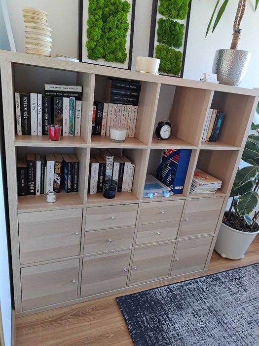 regał IKEA Kallax 4x4 z wkładami