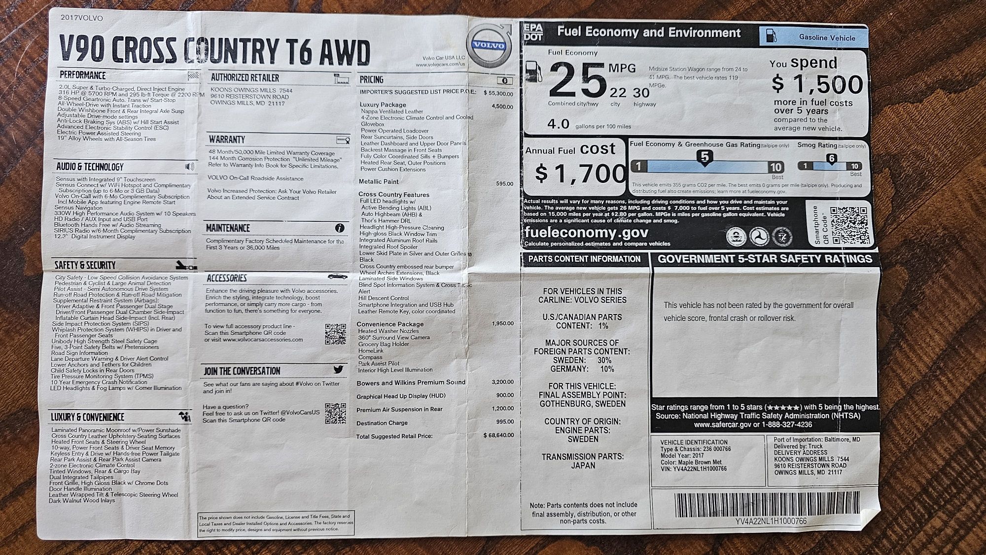 Volvo V90 Cross Country  T6 AWD INSCRIPTION ПНЕВМА