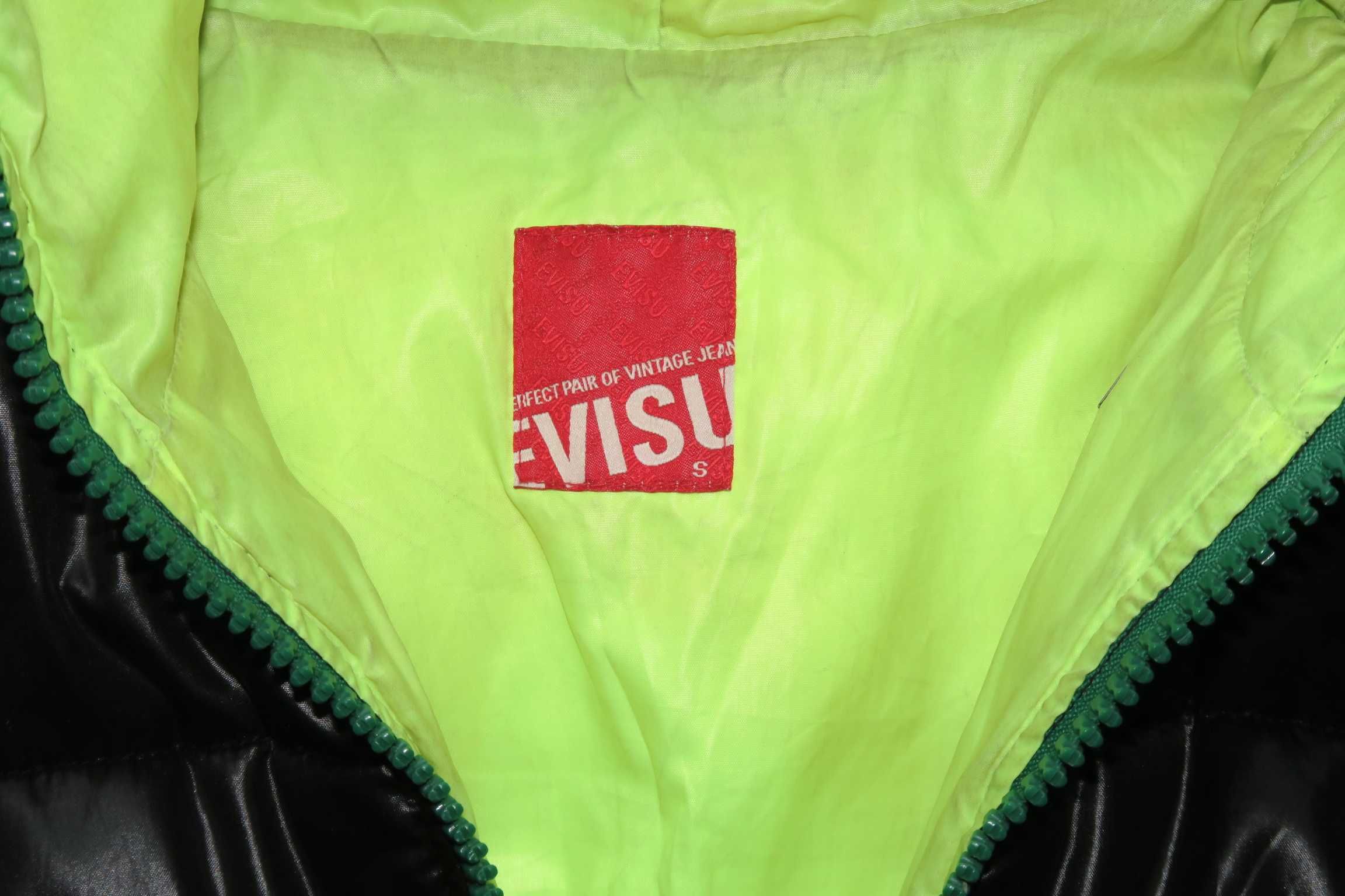 Evisu kurtka pikowana ciepła na zimę S/M