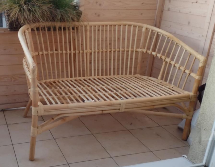 Ławka sofa rattanowa