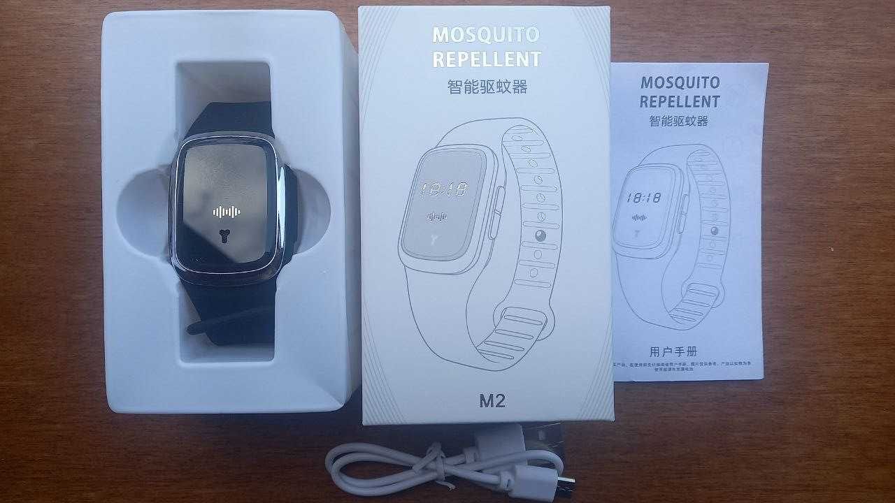 Ультразвуковой браслет, Часы-репелентт от комаров, USB