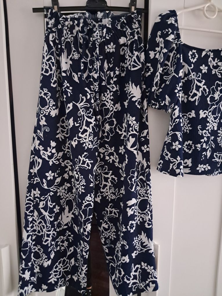 Komplet Zara spodnie bluzka elegancki rozmiar 140