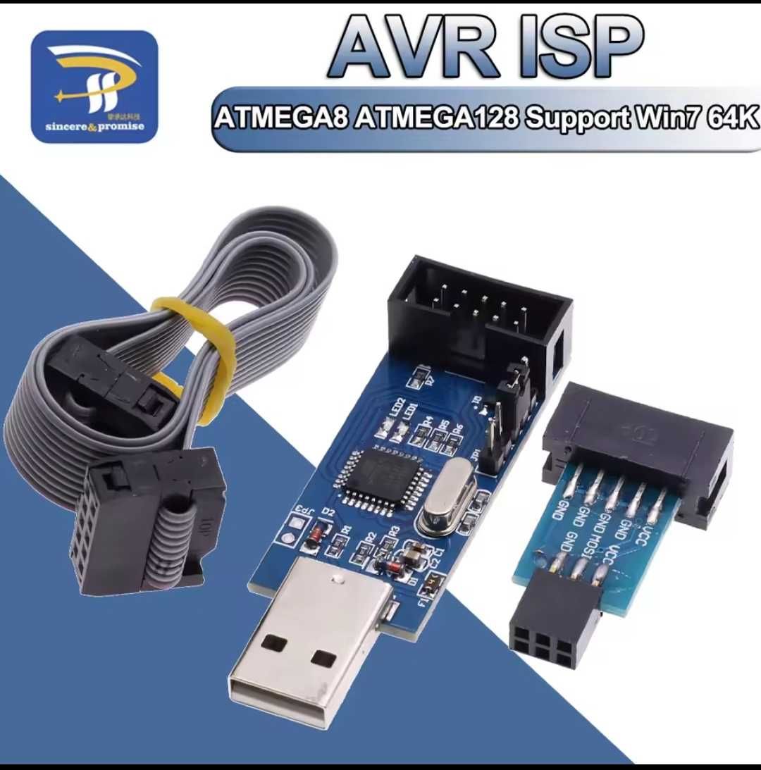 USB-программатор USBASP AVR и адаптер 10-6pin для ATmega, ATtiny, PWM