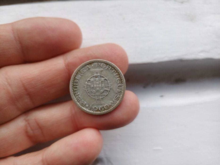5  Escudos 1960 Moçambique colonial Prata