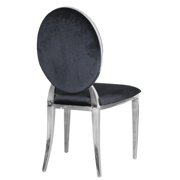 Nowoczesne Krzesło Chromowane FT 83 GLAMOUR czarne