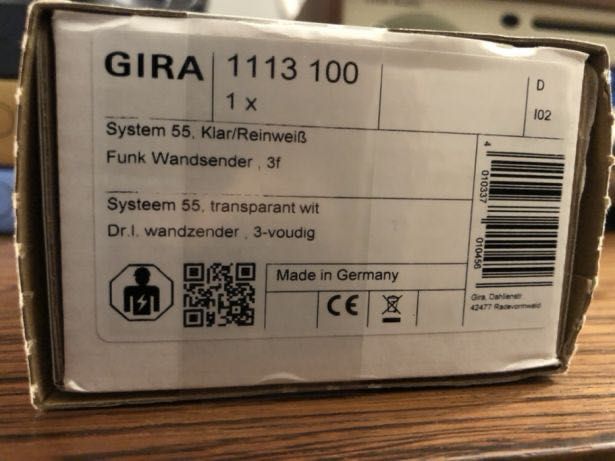 Interruptor Gira Radio Frequência