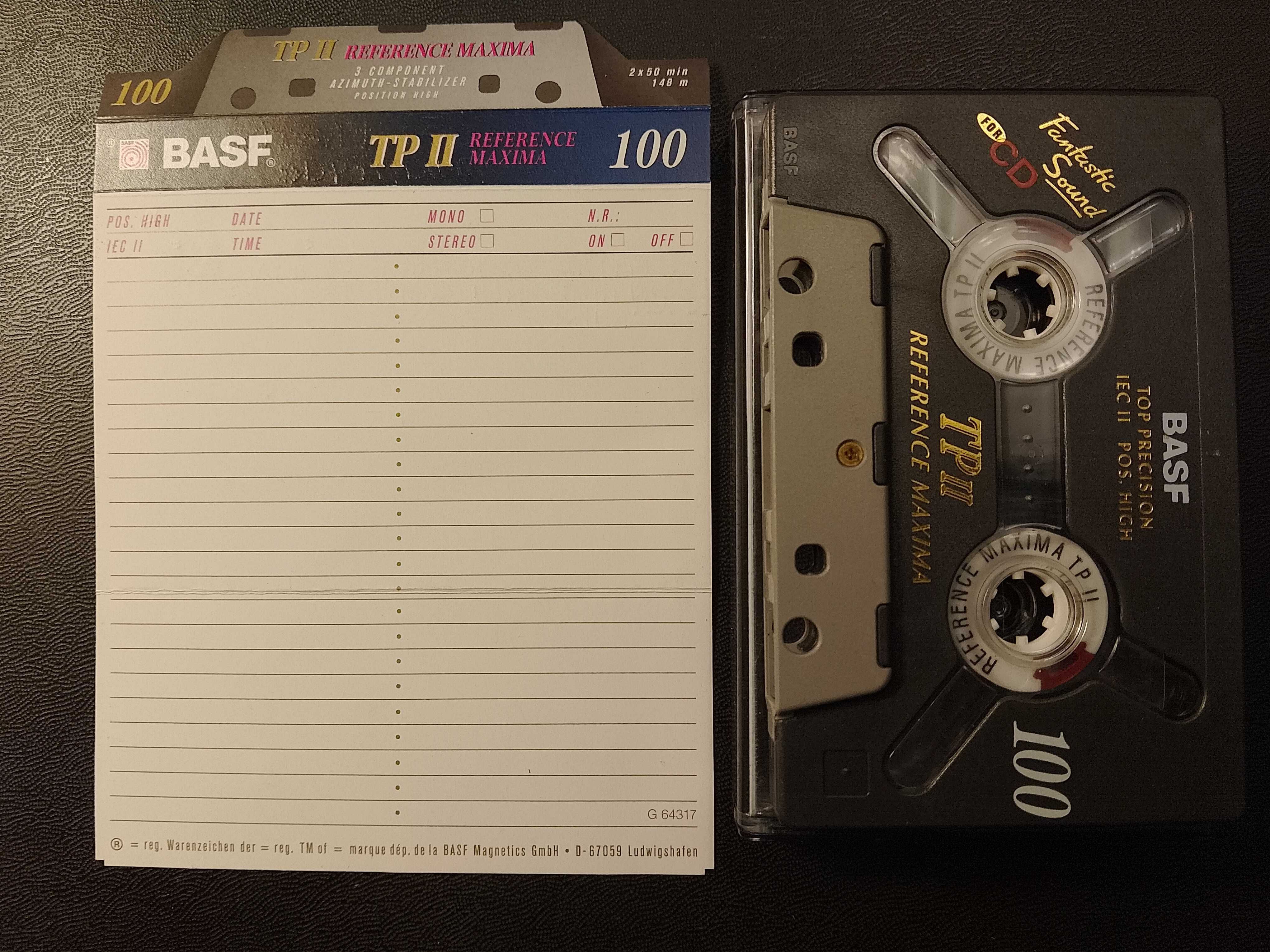 Аудиокассета BASF Reference Maxima TP II 100 Type II Chrome 1993-97 гг